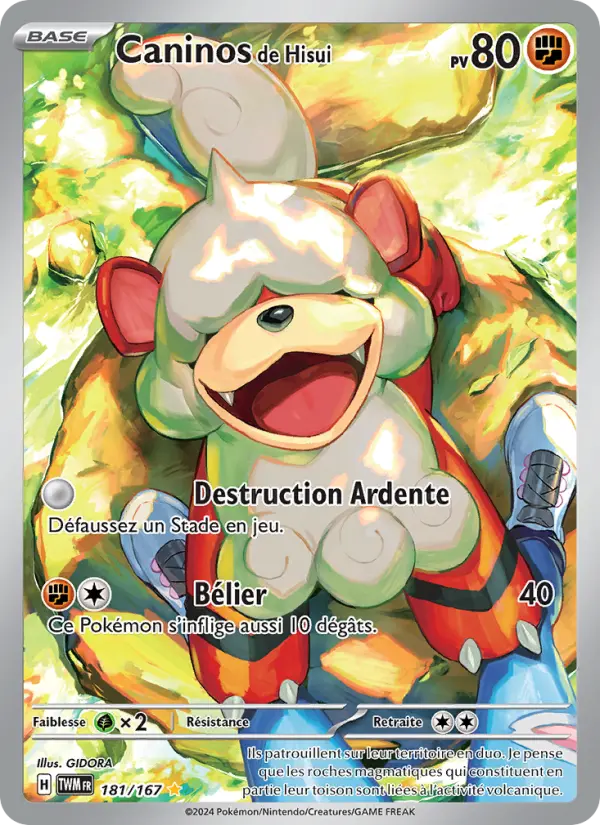 Scan HD carte Pokémon Caninos de Hisui 181/167 — Mascarade Crépusculaire