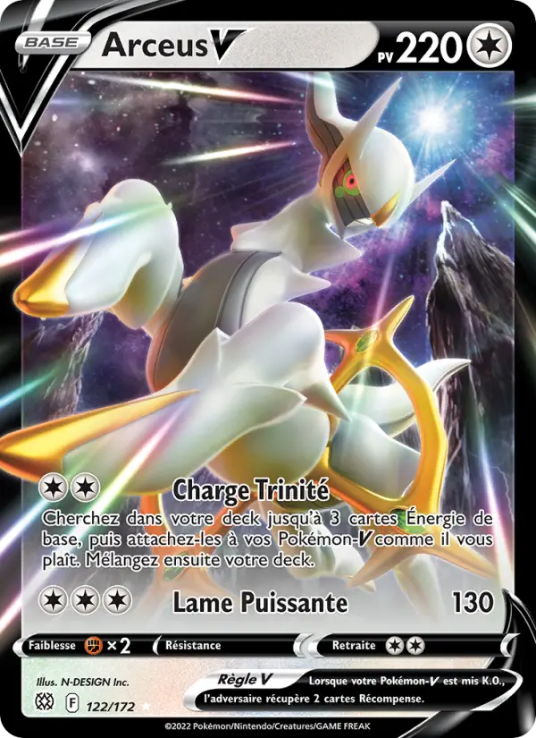 Scan HD carte Pokémon Arceus V 122/172 — Stars Étincelantes