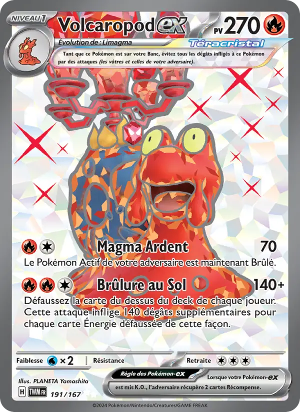 Scan HD carte Pokémon Volcaropod-ex 191/167 — Mascarade Crépusculaire