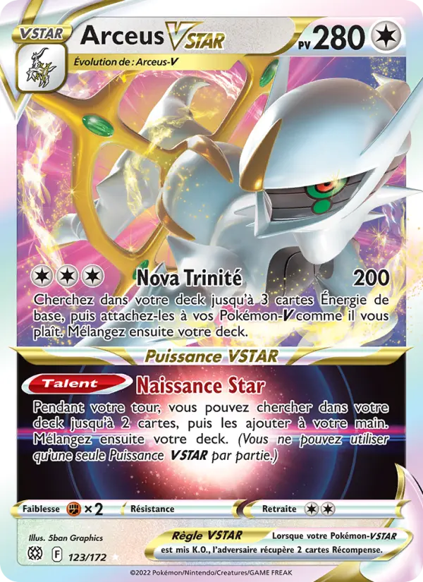 Scan HD carte Pokémon Arceus VSTAR 123/172 — Stars Étincelantes
