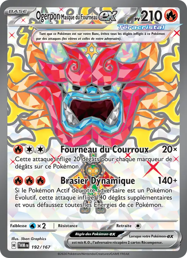 Scan HD carte Pokémon Ogerpon Masque du Fourneau-ex 192/167 — Mascarade Crépusculaire
