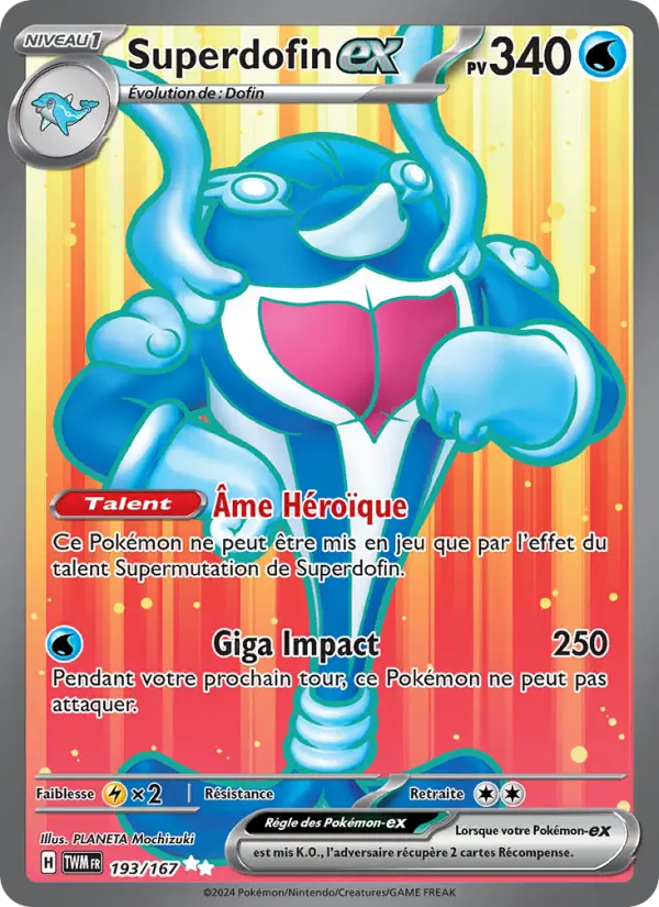Scan HD carte Pokémon Superdofin-ex 193/167 — Mascarade Crépusculaire