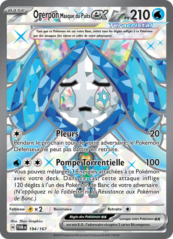 Scan HD carte Pokémon Ogerpon Masque du Puits-ex 194/167 — Mascarade Crépusculaire