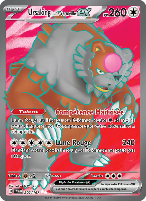 Scan HD carte Pokémon Ursaking Lune Vermeille-ex 202/167 — Mascarade Crépusculaire