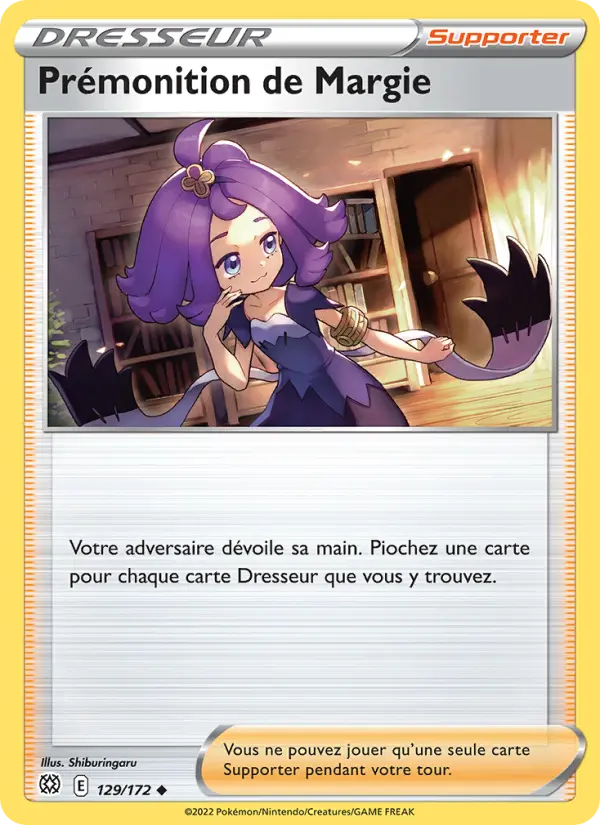 Scan HD carte Pokémon Prémonition de Margie 129/172 — Stars Étincelantes