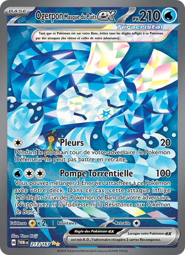Scan HD carte Pokémon Ogerpon Masque du Puits-ex 213/167 — Mascarade Crépusculaire