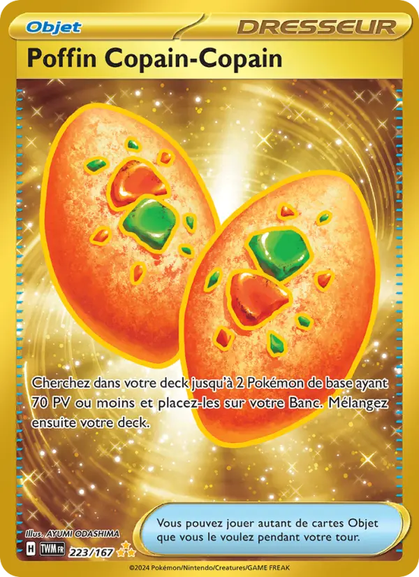 Scan HD carte Pokémon Poffin Copain-Copain 223/167 — Mascarade Crépusculaire
