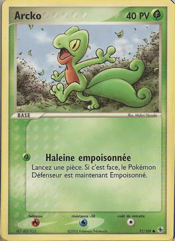 Scan HD carte Pokémon Arcko 75/109 — EX Rubis & Saphir