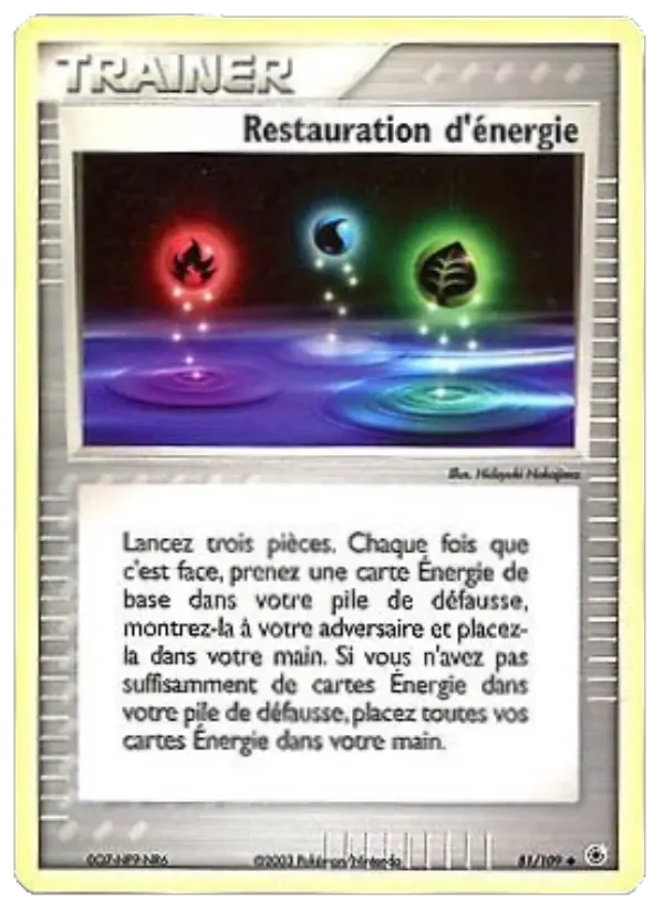 Scan HD carte Pokémon Restauration d'énergie 81/109 — EX Rubis & Saphir