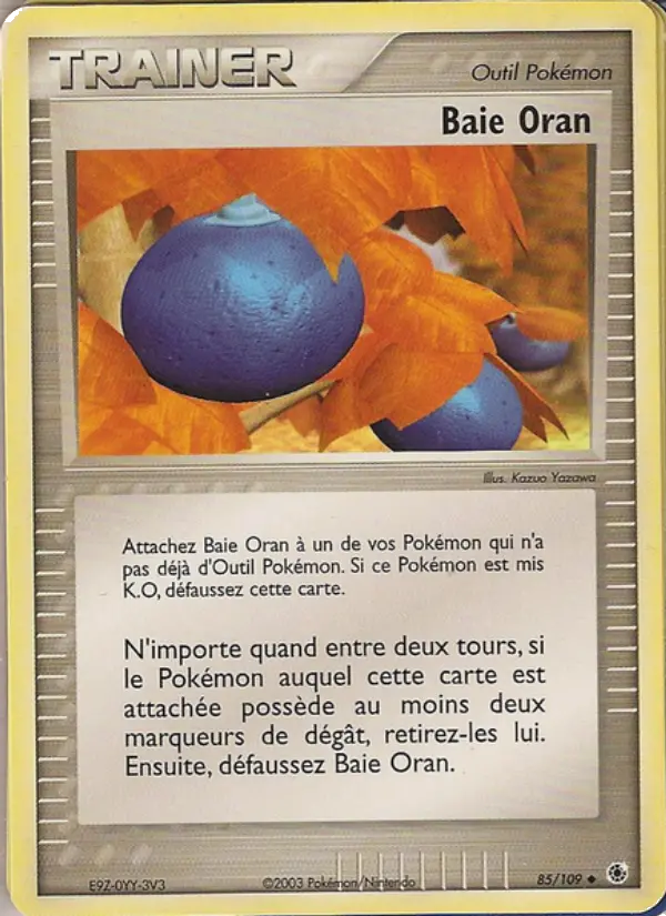 Scan HD carte Pokémon Baie Oran 85/109 — EX Rubis & Saphir