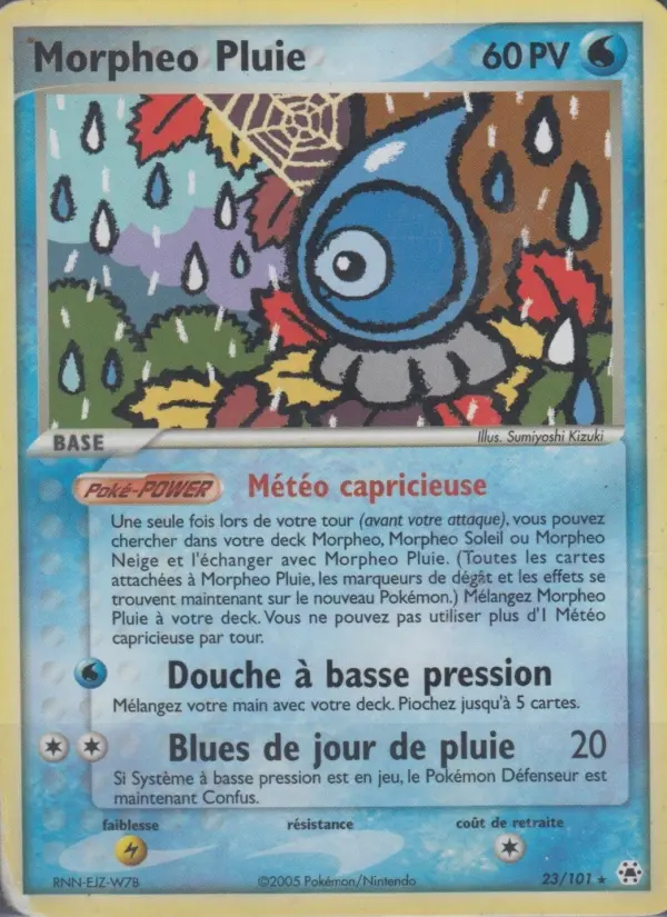Scan HD carte Pokémon Morpheo Pluie 23/101 — EX Légendes Oubliées