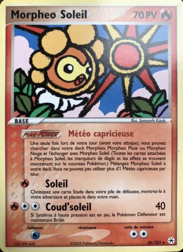Scan HD carte Pokémon Morpheo Soleil 26/101 — EX Légendes Oubliées