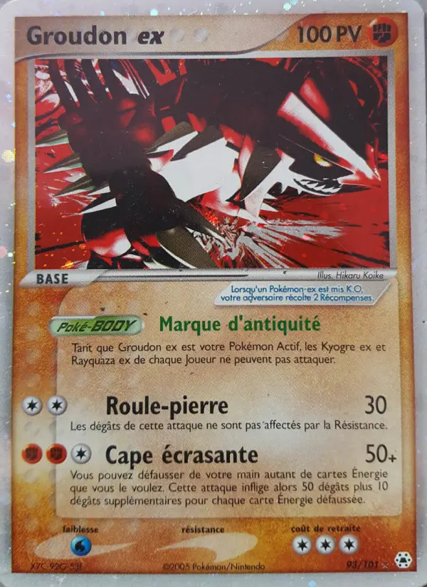 Scan HD carte Pokémon Groudon ex 93/101 — EX Légendes Oubliées