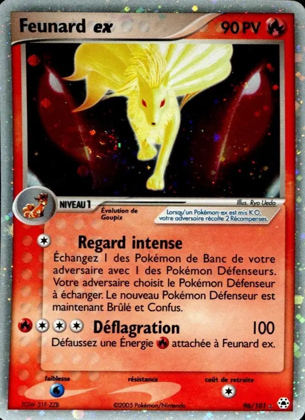 Scan HD carte Pokémon Feunard ex 96/101 — EX Légendes Oubliées