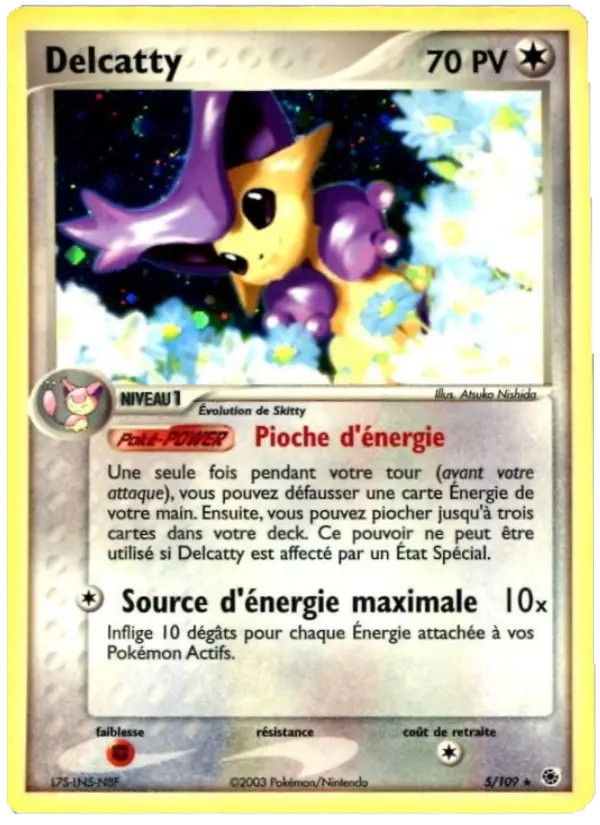 Scan HD carte Pokémon Delcatty 5/109 — EX Rubis & Saphir