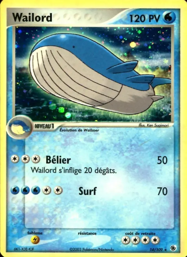 Scan HD carte Pokémon Wailord 14/109 — EX Rubis & Saphir