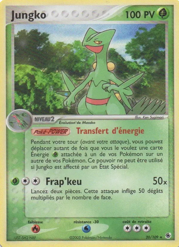 Scan HD carte Pokémon Jungko 20/109 — EX Rubis & Saphir