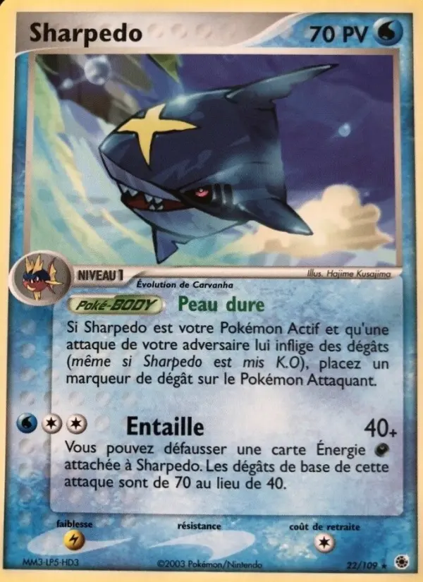 Scan HD carte Pokémon Sharpedo 22/109 — EX Rubis & Saphir