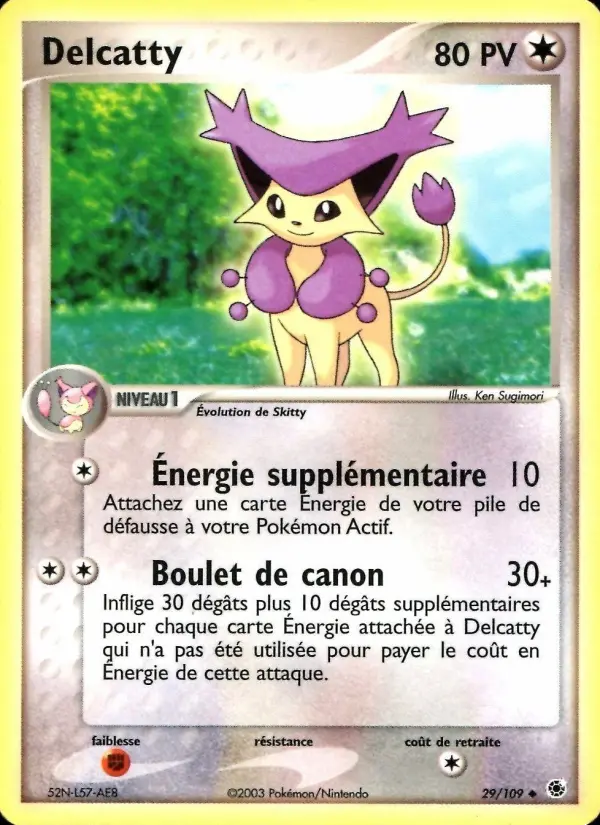 Scan HD carte Pokémon Delcatty 29/109 — EX Rubis & Saphir