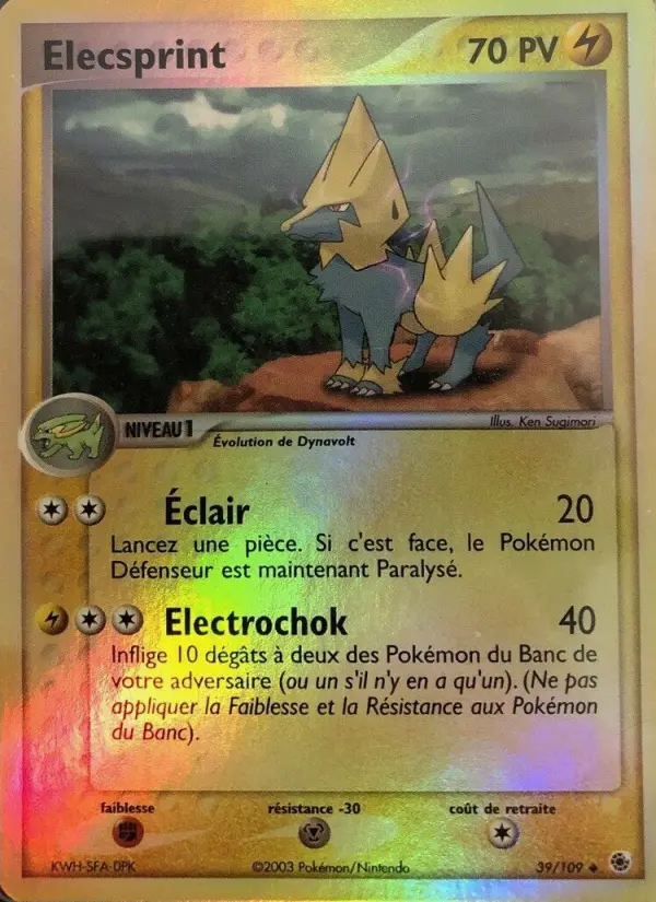 Scan HD carte Pokémon Elecsprint 39/109 — EX Rubis & Saphir