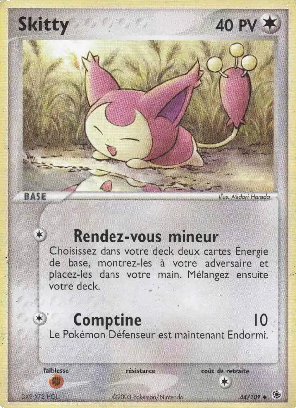 Scan HD carte Pokémon Skitty 44/109 — EX Rubis & Saphir