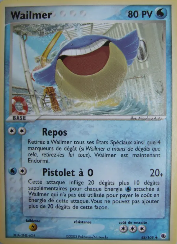 Scan HD carte Pokémon Wailmer 48/109 — EX Rubis & Saphir