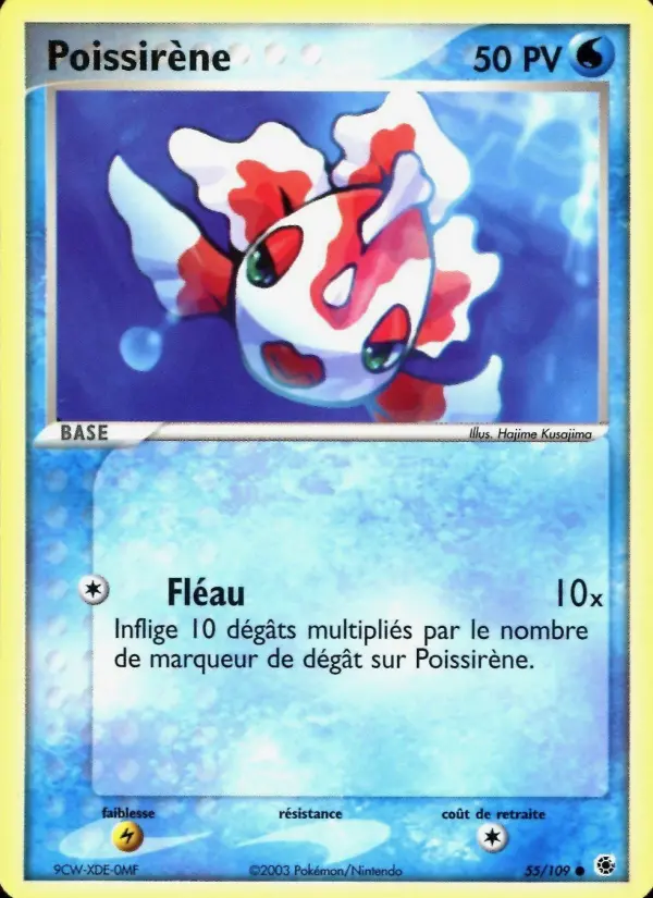 Scan HD carte Pokémon Poissirène 55/109 — EX Rubis & Saphir