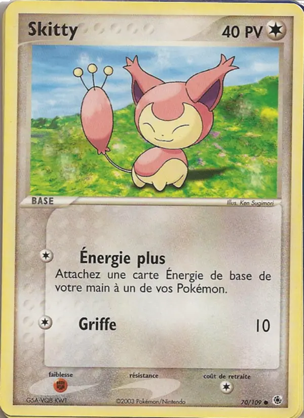Scan HD carte Pokémon Skitty 70/109 — EX Rubis & Saphir