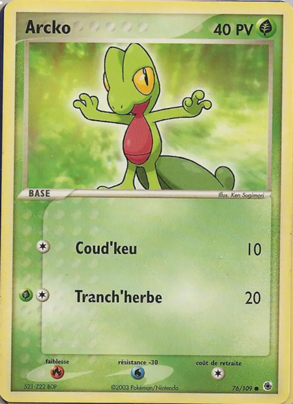 Scan HD carte Pokémon Arcko 76/109 — EX Rubis & Saphir