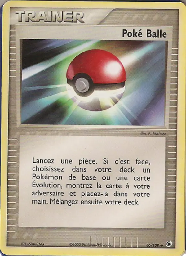 Scan HD carte Pokémon Poké Balle 86/109 — EX Rubis & Saphir