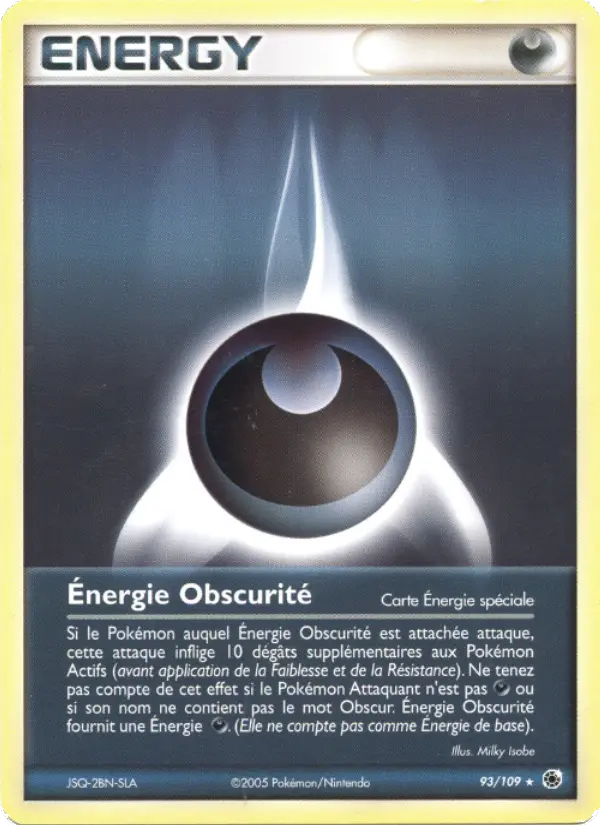 Scan HD carte Pokémon Énergie Obscurité 93/109 — EX Rubis & Saphir