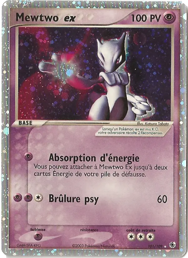 Scan HD carte Pokémon Mewtwo ex 101/109 — EX Rubis & Saphir