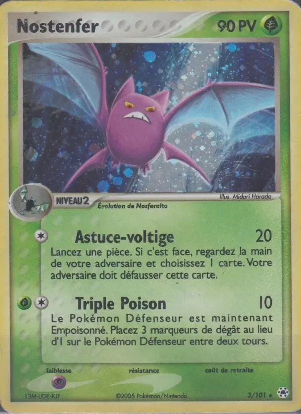 Scan HD carte Pokémon Nostenfer 3/101 — EX Légendes Oubliées