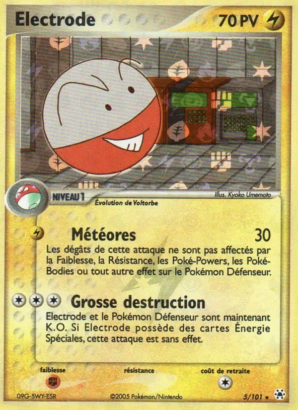 Scan HD carte Pokémon Electrode 5/101 — EX Légendes Oubliées