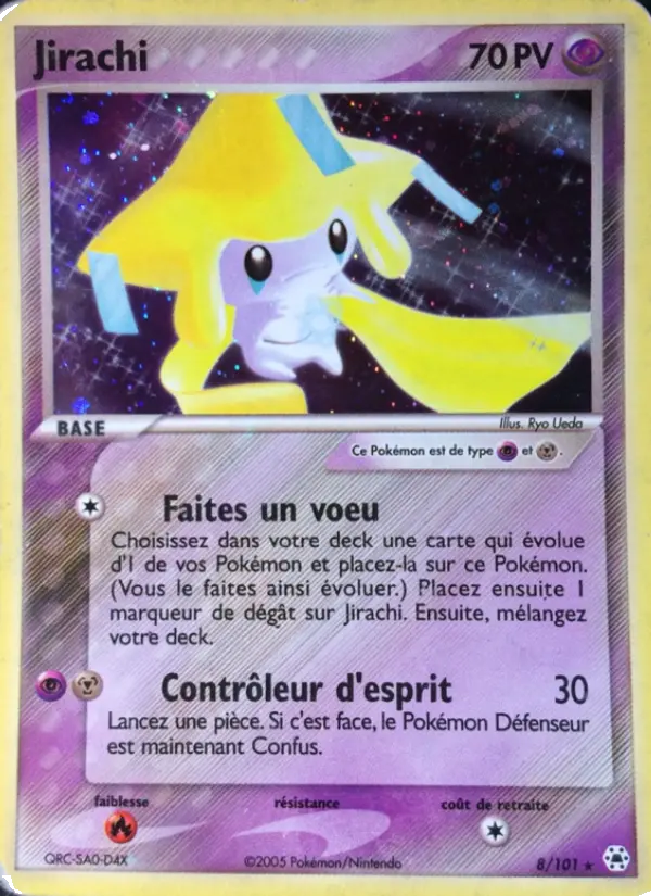 Scan HD carte Pokémon Jirachi 8/101 — EX Légendes Oubliées