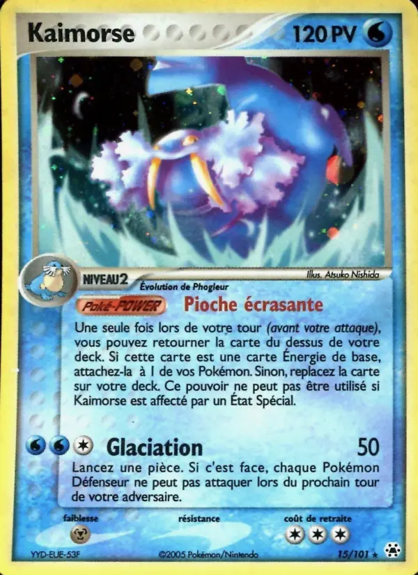 Scan HD carte Pokémon Kaimorse 15/101 — EX Légendes Oubliées
