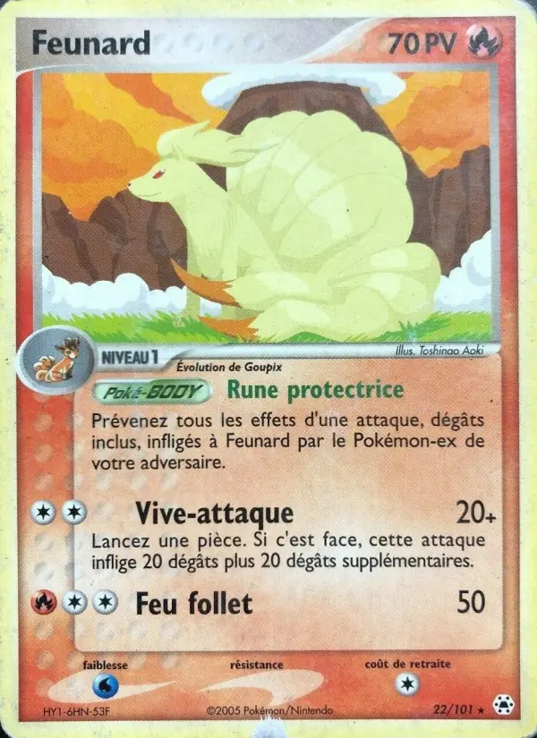 Scan HD carte Pokémon Feunard 22/101 — EX Légendes Oubliées