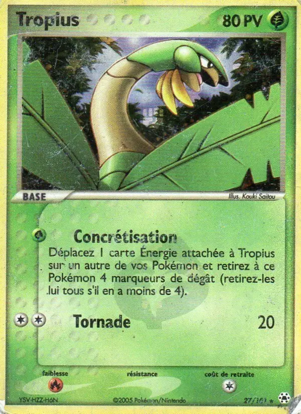 Scan HD carte Pokémon Tropius 27/101 — EX Légendes Oubliées