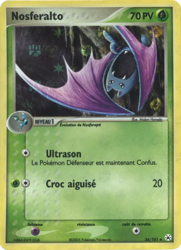 Scan HD carte Pokémon Nosferalto 36/101 — EX Légendes Oubliées