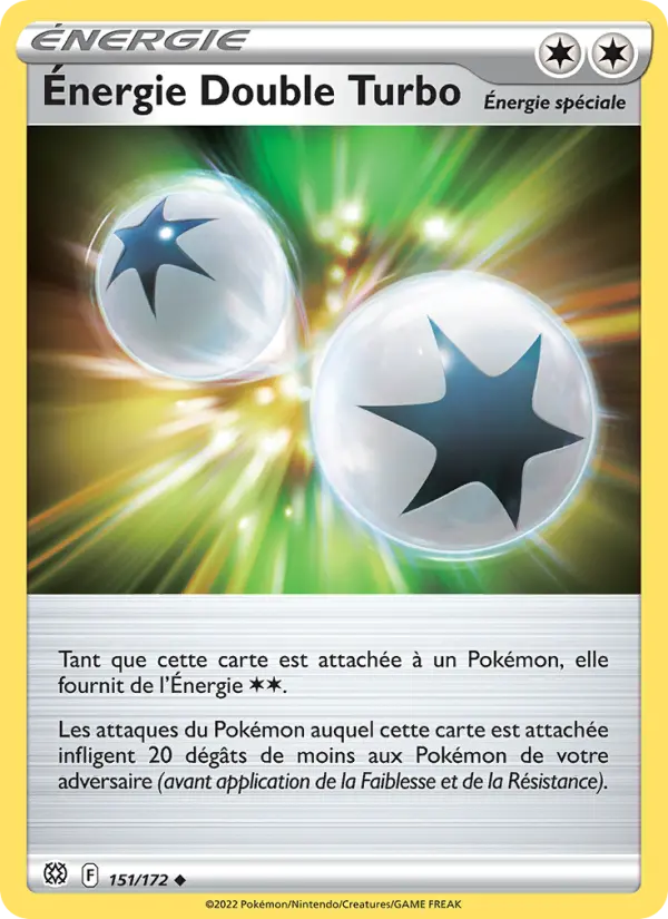 Scan HD carte Pokémon Énergie Double Turbo 151/172 — Stars Étincelantes