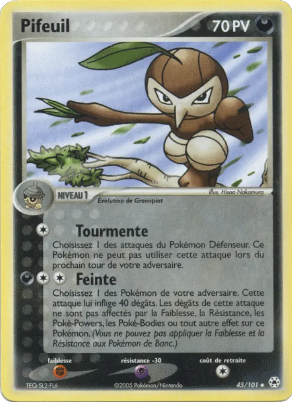 Scan HD carte Pokémon Pifeuil 45/101 — EX Légendes Oubliées