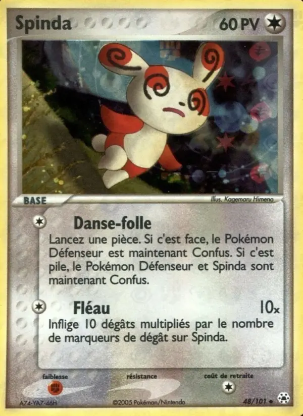 Scan HD carte Pokémon Spinda 48/101 — EX Légendes Oubliées