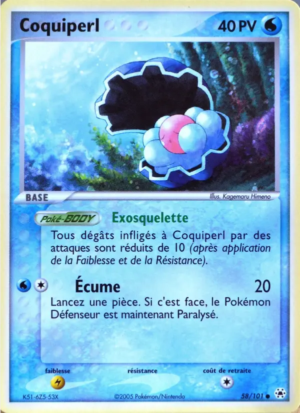 Scan HD carte Pokémon Coquiperl 58/101 — EX Légendes Oubliées