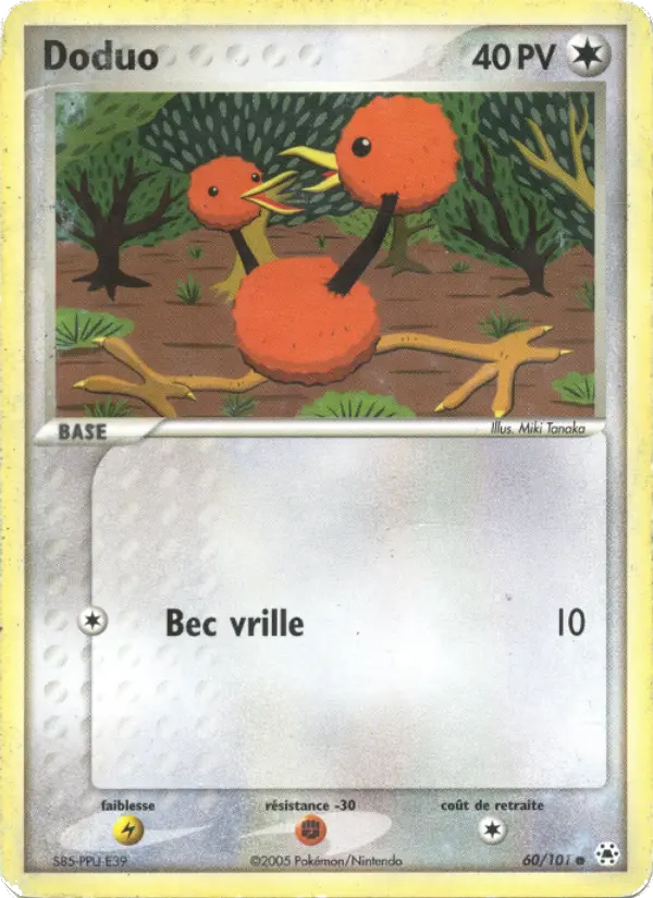Scan HD carte Pokémon Doduo 60/101 — EX Légendes Oubliées
