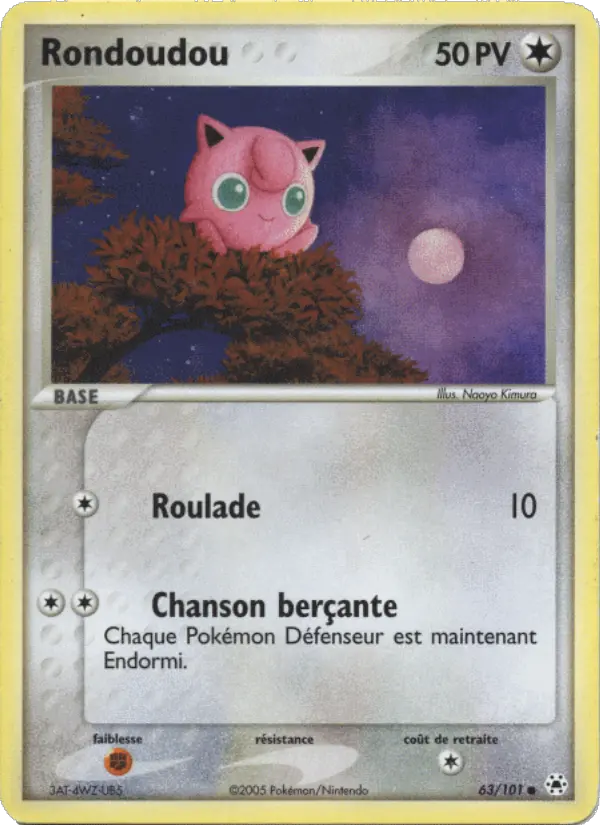 Scan HD carte Pokémon Rondoudou 63/101 — EX Légendes Oubliées