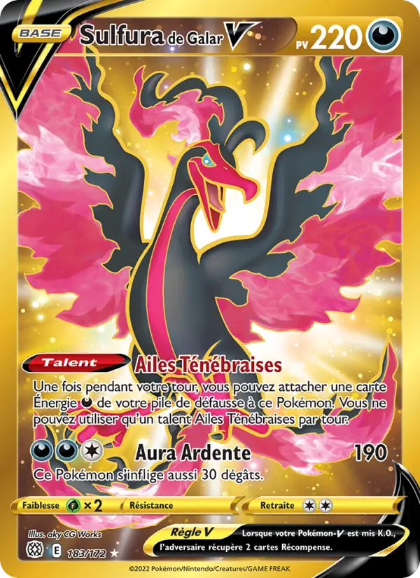 Scan HD carte Pokémon Sulfura de Galar V 183/172 — Stars Étincelantes