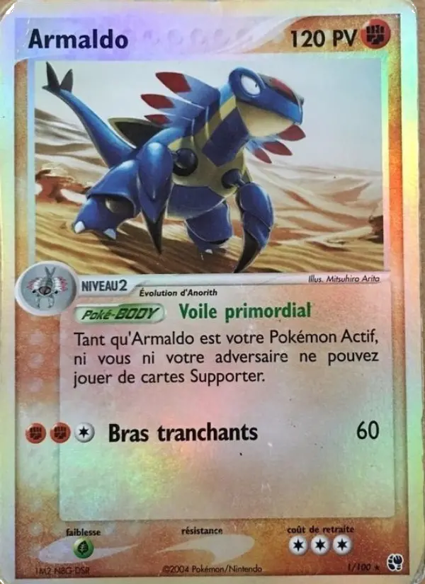 Scan HD carte Pokémon Armaldo 1/100 — EX Tempête de sable