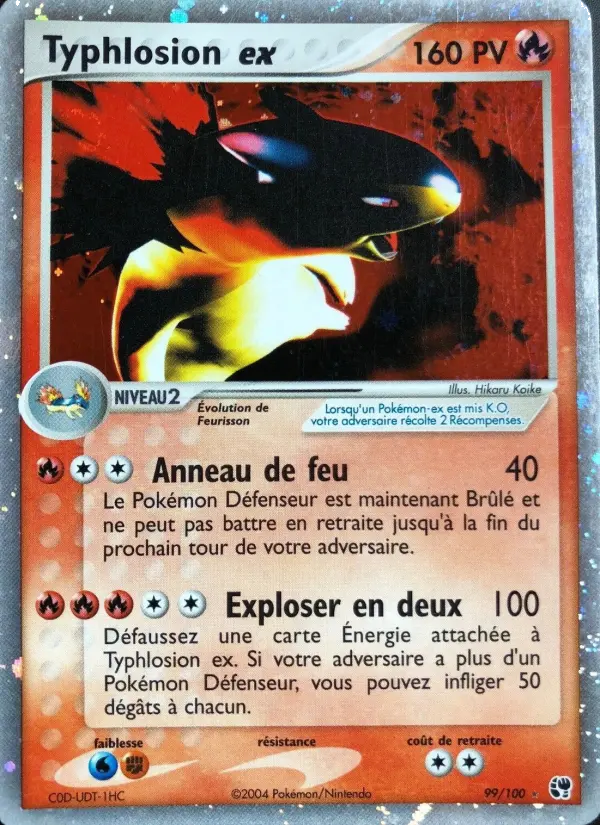 Scan HD carte Pokémon Typhlosion ex 99/100 — EX Tempête de sable