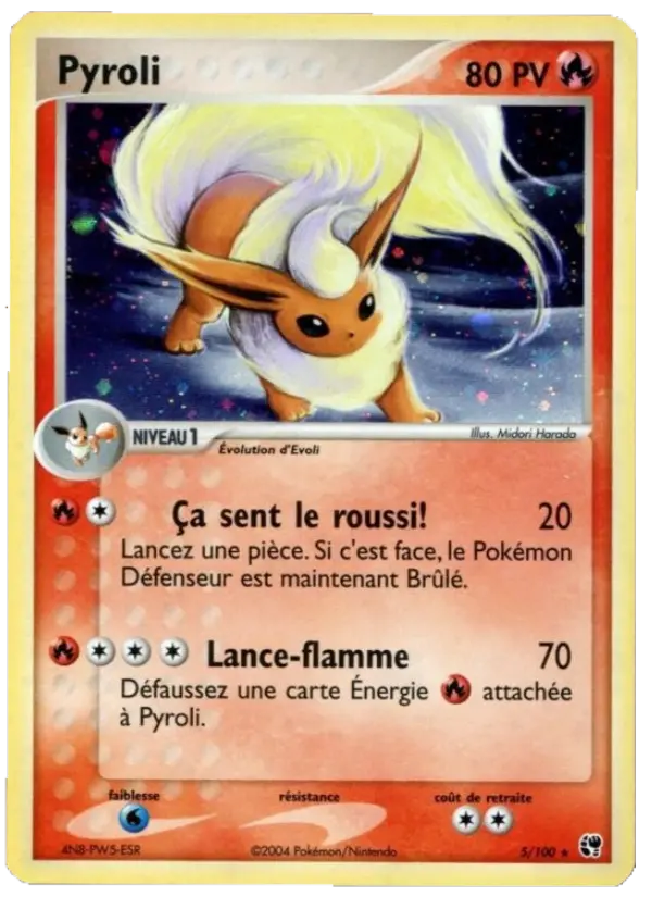 Scan HD carte Pokémon Pyroli 5/100 — EX Tempête de sable