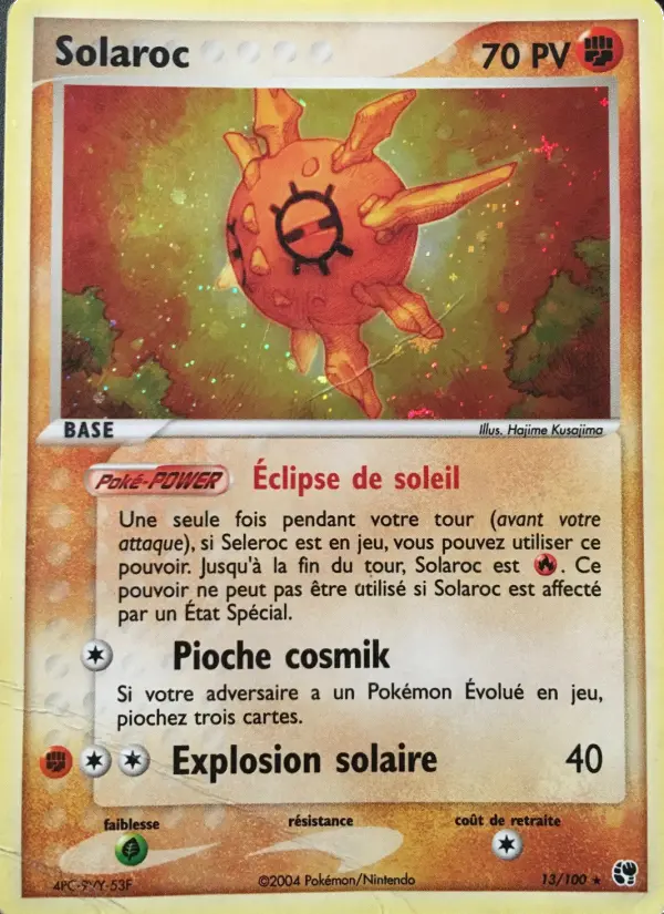 Scan HD carte Pokémon Solaroc 13/100 — EX Tempête de sable